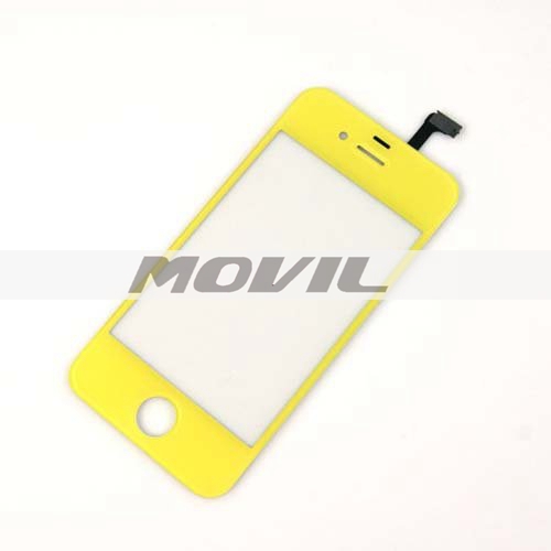 Multicolour LCD Front Touch Screen Glass Lens Flex Cable Digitizer wFrame Replacement for iPhone 4S (Yellow)